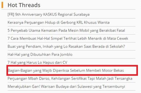 Part Yang Wajib Diperiksa Sebelum membeli Motor Bekas