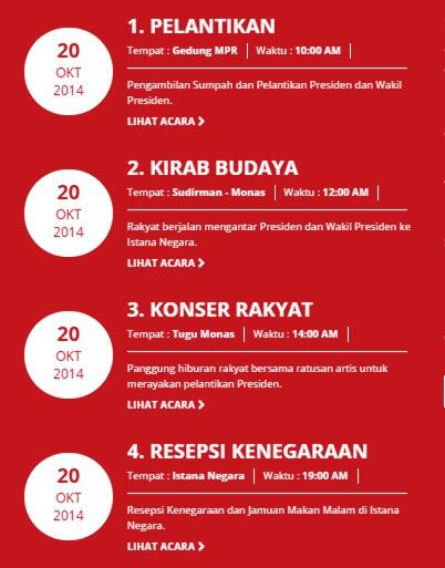 Info Jadwal Pelantikan Jokowi-JK & #SyukuranRAKYAT hari ini
