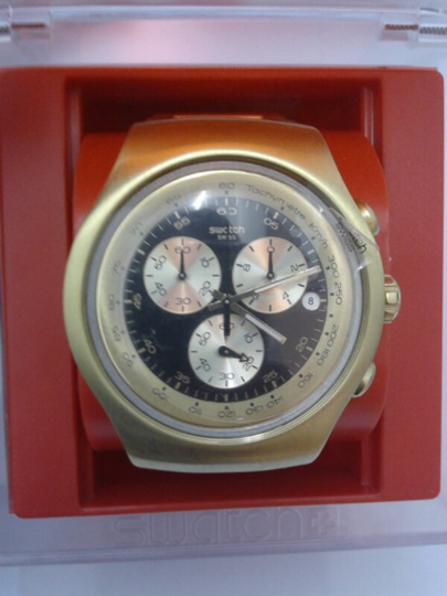 Swatch Chronograph Golden Block Mens Watch (YOG402G) Gold | WatchShop.com™
