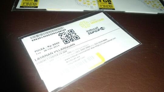 Mentari Indosat 3 gb Free ongkir