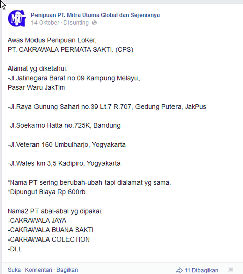 Share Pengalaman Penipuan Lowongan Kerja Kaskus