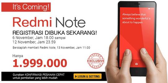 JASA Flashsale Xiaomi Redmi Note 50ribu sajah - flash sale lazada