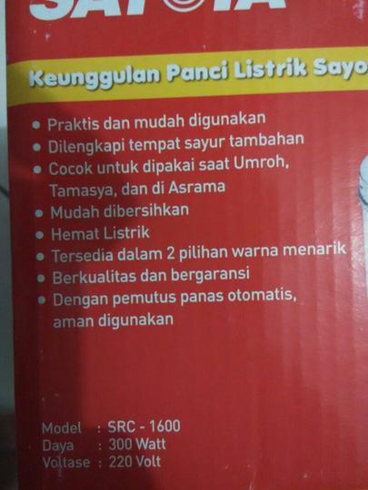 travel cooker sayota (src-1600) bandung