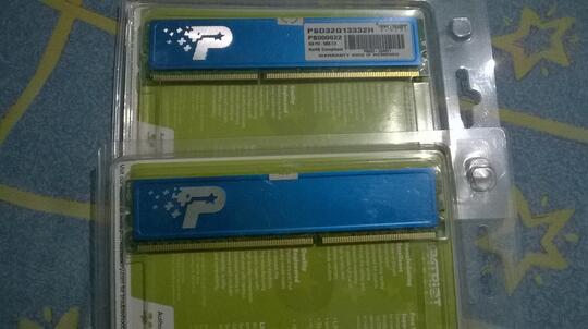 ram patriot ddr3 1333 2x2gb = 4gb second
