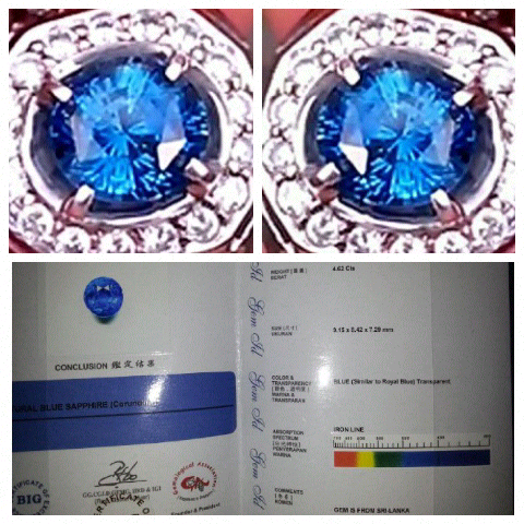 HQ Sim to Royal Blue Sapphire / Safir / Saphire Serty Big Lab