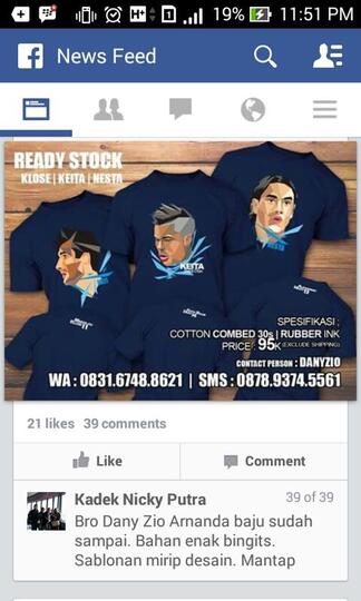Tshirt Lazio, Klose, Nesta dan Keita.