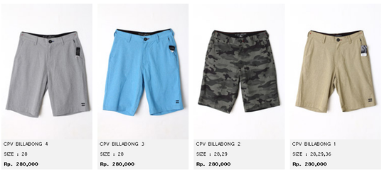 Jual Celana Pendek Pria Original | Kaskus |Billabong, Ripcurl, Volcom