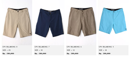 Jual Celana Pendek Pria Original | Kaskus |Billabong, Ripcurl, Volcom