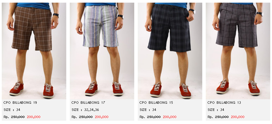 Jual Celana Pendek Pria Original | Kaskus |Billabong, Ripcurl, Volcom