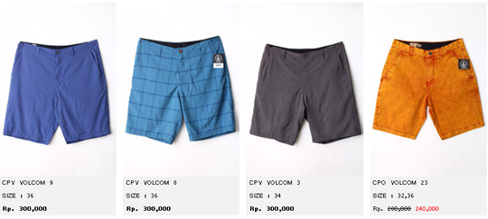Jual Celana Pendek Pria Original | Kaskus |Billabong, Ripcurl, Volcom