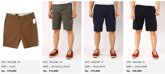 Jual Celana Pendek Pria Original | Kaskus |Billabong, Ripcurl, Volcom