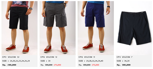 Jual Celana Pendek Pria Original | Kaskus |Billabong, Ripcurl, Volcom