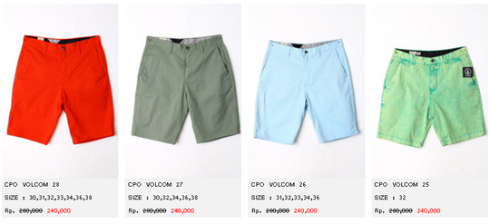 Jual Celana Pendek Pria Original | Kaskus |Billabong, Ripcurl, Volcom