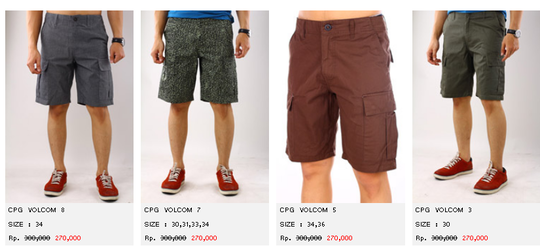 Jual Celana Pendek Pria Original | Kaskus |Billabong, Ripcurl, Volcom