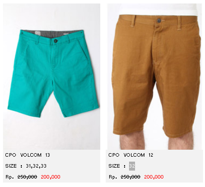 Jual Celana Pendek Pria Original | Kaskus |Billabong, Ripcurl, Volcom