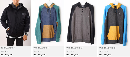 JUAL JACKET DAN SWEATER ORIGINAL | KASKUS| Billabong, Ripcurl, Volcom, Dc Shoes, etc