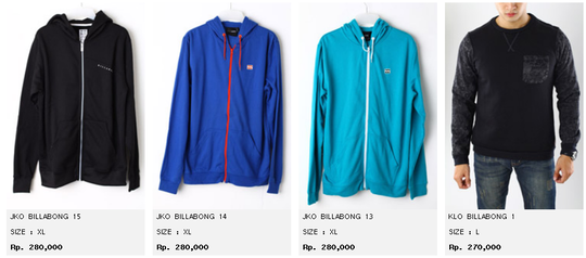 JUAL JACKET DAN SWEATER ORIGINAL | KASKUS| Billabong, Ripcurl, Volcom, Dc Shoes, etc