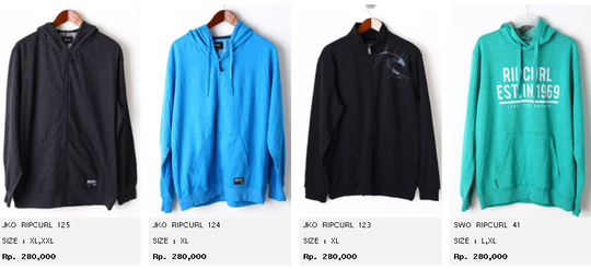 JUAL JACKET DAN SWEATER ORIGINAL | KASKUS| Billabong, Ripcurl, Volcom, Dc Shoes, etc
