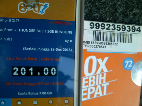 LELANG POWERPHONE IVO V5 BUNDLING BOLT / PERDANA BOLT/ KARTU BOLT KUOTA 208GB + PULSA