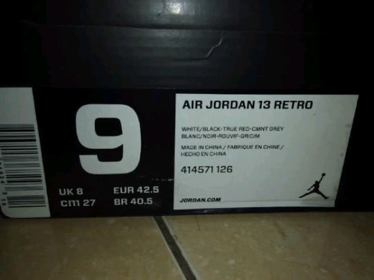 FS ORIGINAL AIR JORDAN 13 GREY TOE sz 42.5 not lebron,kd,kobe price under retail..