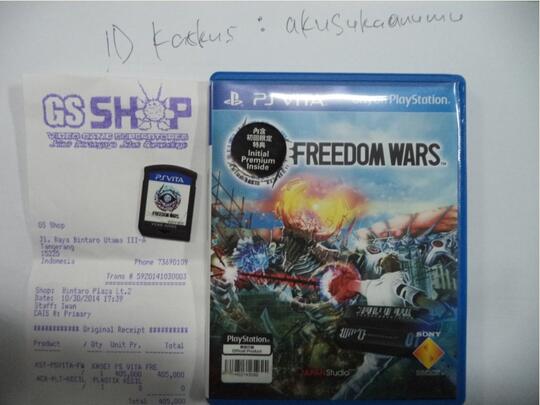 WTS Cartridge game ps vita: FREEDOM WARS MULUS & MURAH