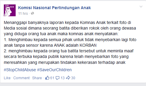 Tolong rame-rame laporkan ke KOMNAS Perlindungan Anak, Gan