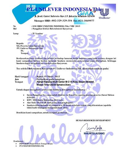 Kop Surat Pt Unilever Contoh Kop Surat