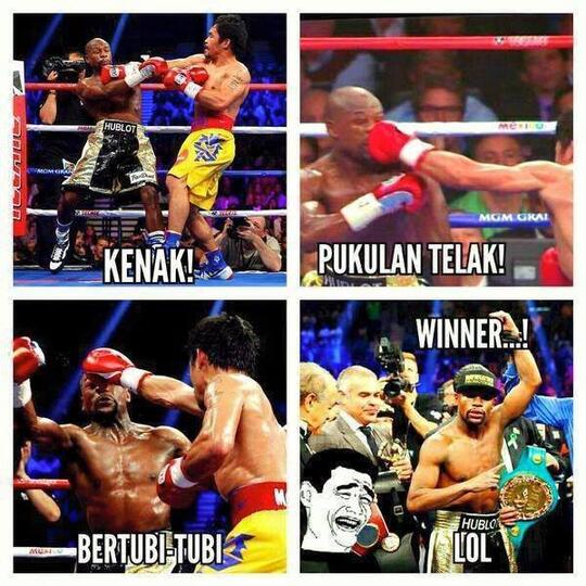 Meme-Meme Kocak Sindir Mayweather Bisa Kalahkan Pacquiao