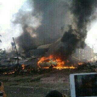 BREAKING NEWS Pesawat Hercules yang Jatuh di Medan Mengenai Rumah Warga