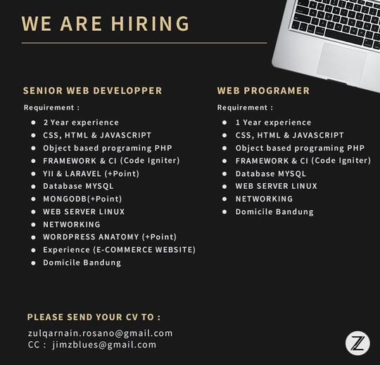 Penawaran Lowongan Kerja Senior Web Developer Dan Web Programmer Bandung Kaskus