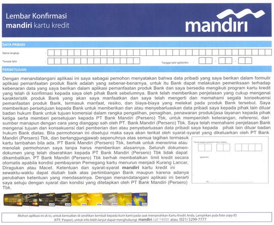 Terjual Apply Mandiri  Kartu  Kredit  KASKUS