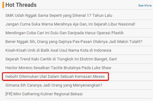 Heboh! Ada Ulat Dalam Kemasan Meses Ceres