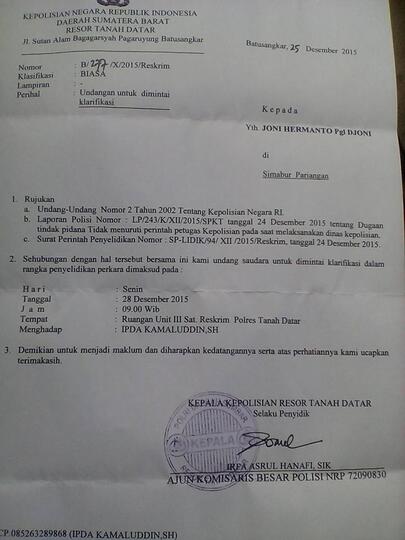 "CEMEN, SEORANG KASAT LANTAS MELAPORKAN SAYA KE SAT RESKRIM" mohon dukungan netizen