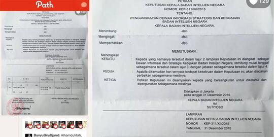Banyu Biru, Anggota BIN yang Pamer SK Pengangkatan di Sosmed