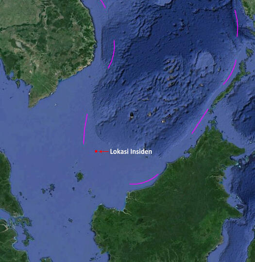 Ini Peta Lokasi Bentrok TNI AL & AL China di Laut Natuna