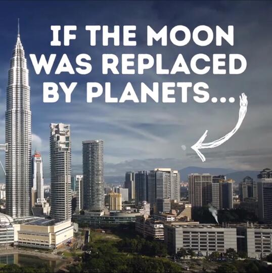 Penampakan Jika Posisi Bulan Diganti Oleh Planet