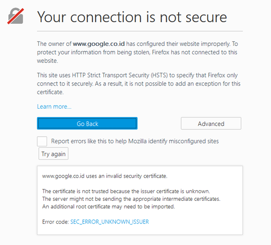 this connection is not secure this connection is not secure
