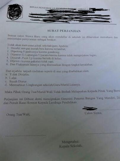 Surat Pernyataan Siswa Yg Menghebohkan Nitizen Kaskus