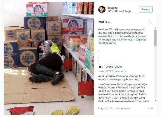 Di balik foto polwan tidur yang mengundang simpati
