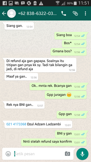 Mohon Niat Baiknya Dzul Adzam Ladzambi/Muh. Farid Abdullah (rek. BNI 012 4173368)
