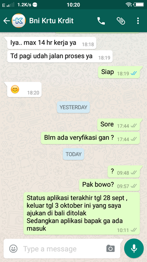 Cek status aplikasi kartu kredit bni