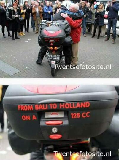 Bali ke Belanda naik motor nii orang gokil gan....