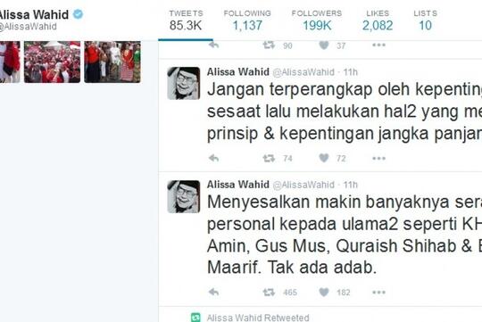 Putri Gus Dur: Kok Tega Mengobok-ngobok Ranah Privat Ulama