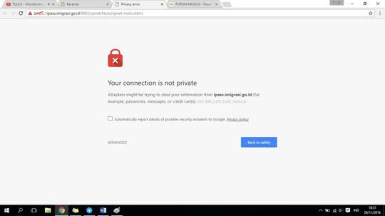 SUSAHNYA AKSES WEB IMIGRASI UNTUK PELAYANAN PASPOR ONLINE