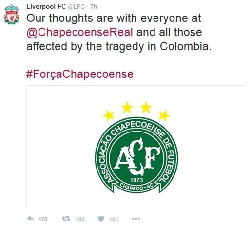 Tragedi Jatuhnya Pesawat Yang Membawa Skuad "Chapecoense"