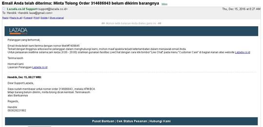Kekecewaan Harbolnas 12-12-2016 di Lazada Pesanan dibatalkan