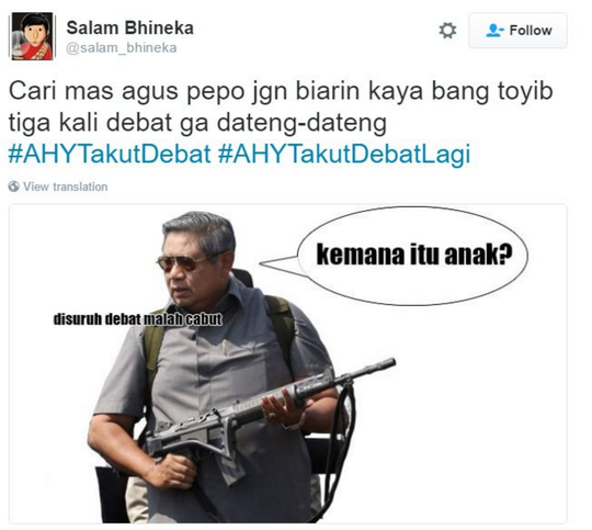 Meme-meme Lucu Ini Sindir Agus yang Tak Ikut Debat Cagub