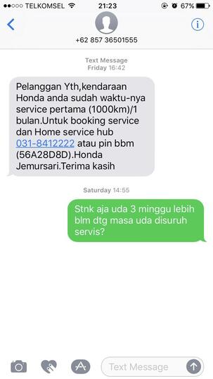 Kecewa Pelayanan STNK dealer Honda Jemursari Surabaya