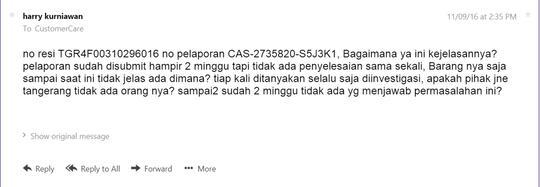 surat terbuka untuk JNE, kinerja yang amburadul berujung kerugian