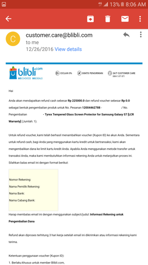 Kecewa dengan Cashback 12 12 blibli.com